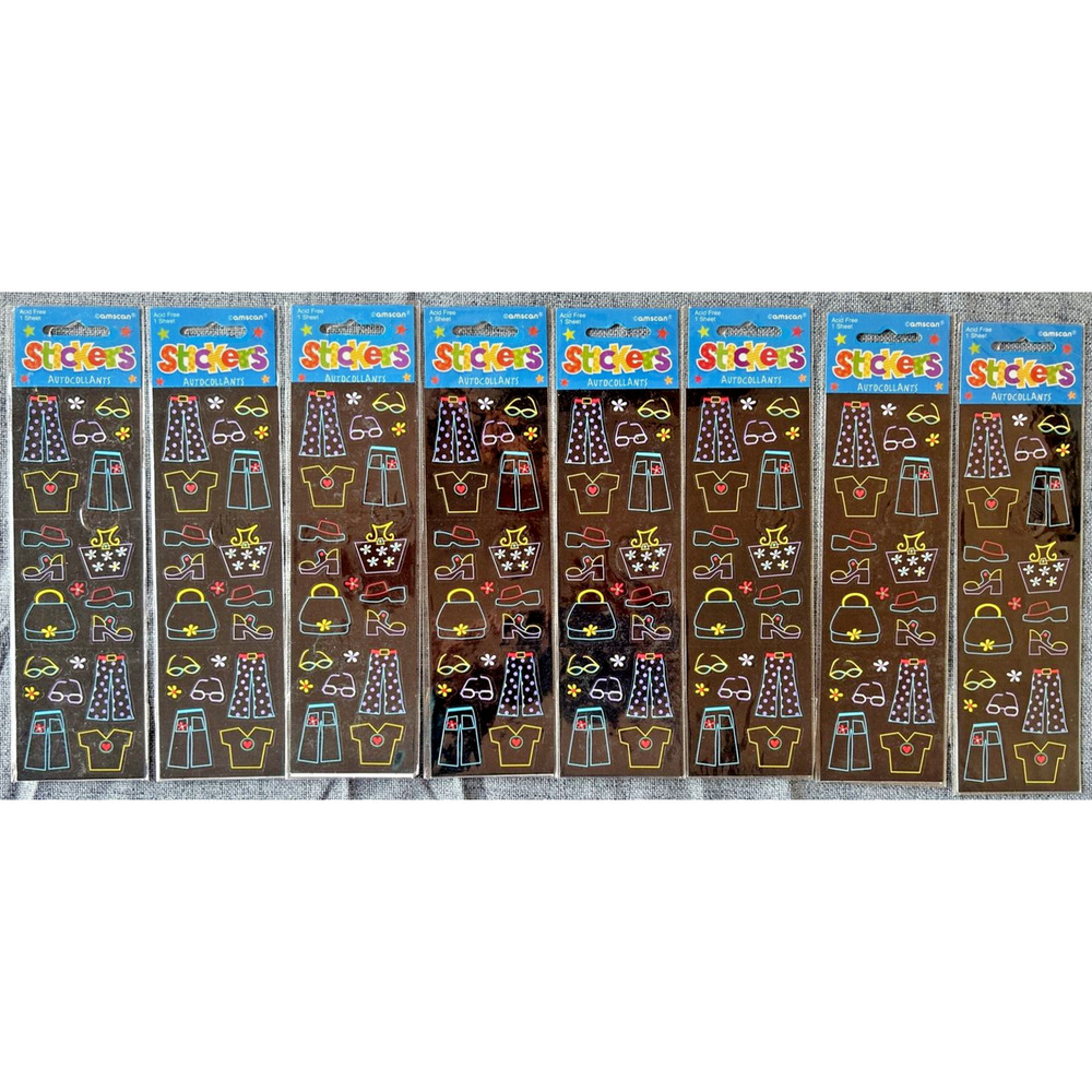 Amscan Clothes and Accessories Themed Sticker Sheets Lot of 8 #27